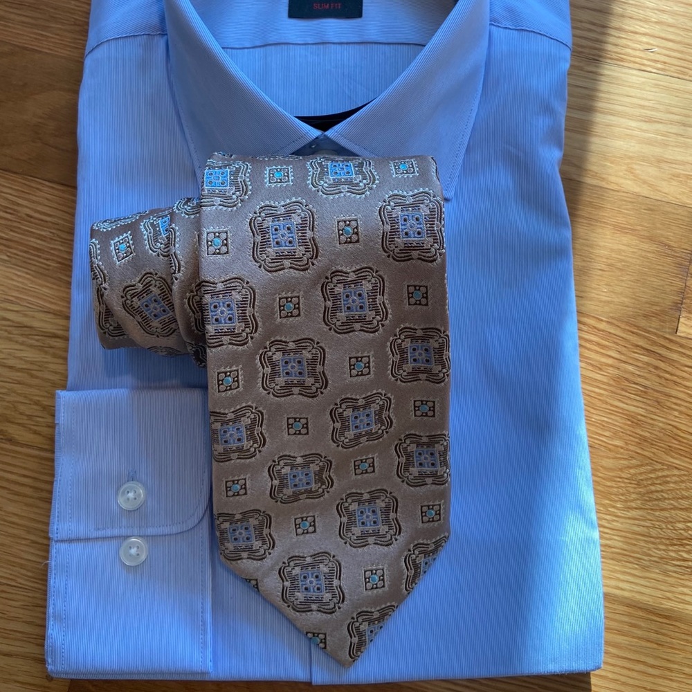 Canali Men’s Tie Brown Blue Geometric